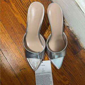 The Drop Women's Shiny Silver Heels